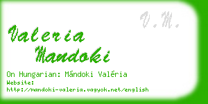 valeria mandoki business card